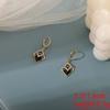 Black Dangle Earrings Crystal Square Pendants Women's Hanging Earrings Korean Bowknot Pearl Flower Earrings