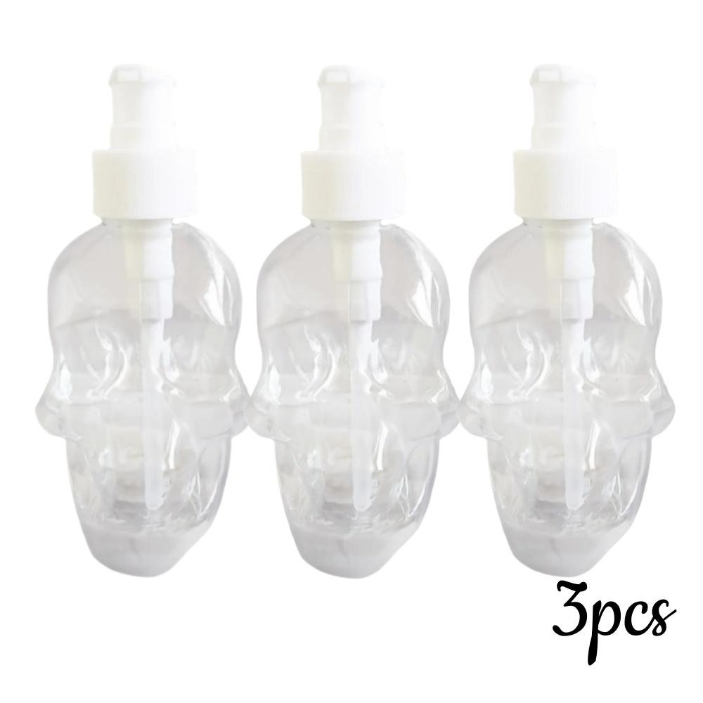 1/3pcs Skull-Shaped Lotion Dispenser Refillable Pump Bottle for Shampoo Moisturizer HandSoap Storage Home Bathroom Holiday Decor