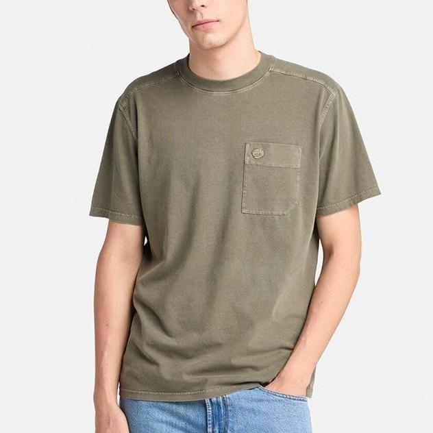 Timberland Ss25 Casual Breathable Round Neck Short Sleeve T-Shirt Men Tops Army-Green A42N5-A58