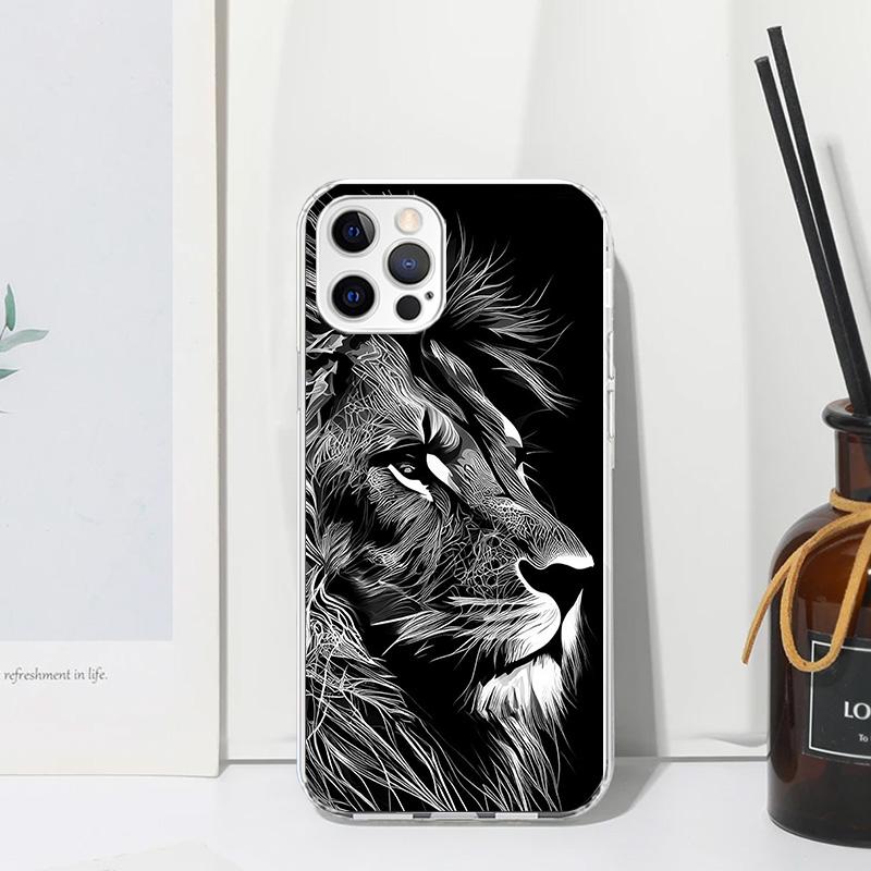 Lion Alpha Male Cub King Phone Case For Iphone 17 Air 16 15 Plus 16E 14 Pro Max 13 Mini 12 11 7 8 SE Fundas Soft Back Cover 17 A