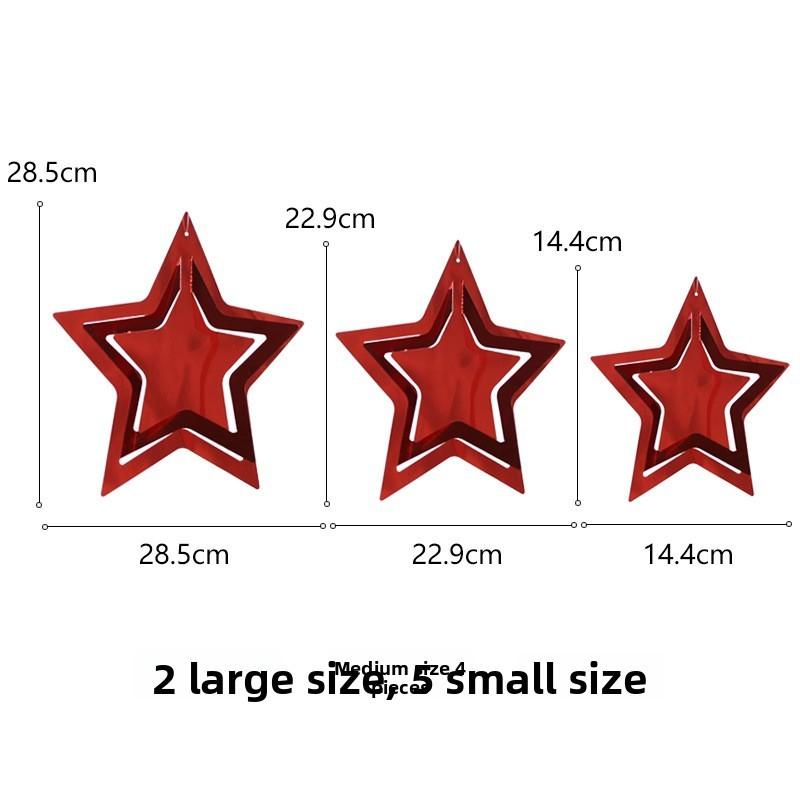 

Decorations Christmas Holiday Mini Tree Star Snowflake Festive Hanging Decor Star Red