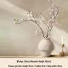 Haihong Yalin Wabi-Sabi Travertine Faux Flower Vase - Light Luxury Decorative Ornament for Living Room Entrance
