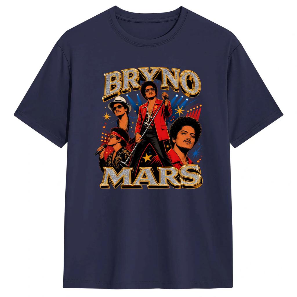 Funny Bruno Mars Chicago RoUnisextic Tour Rose TShirt Unisex O Neck Pure Cotton T Shirt Short Sleeve Tees Gift Idea Clothes