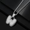 Hot Selling European and American Hip-hop Necklace with 26 English Letter Pendants, Men's and Women's Trendy Zircon Necklace