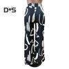 Damenhose Übergroße Weite Beinhose Elastische Hohe Taille Freizeithose Retro Print Loose Fit Lange Hose Streetwear