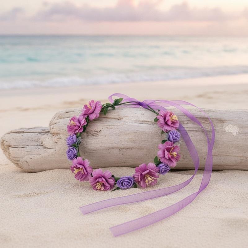 Handmade Elegant Flower Crown Simulated Flower Headbands Sweet Floral Garland For