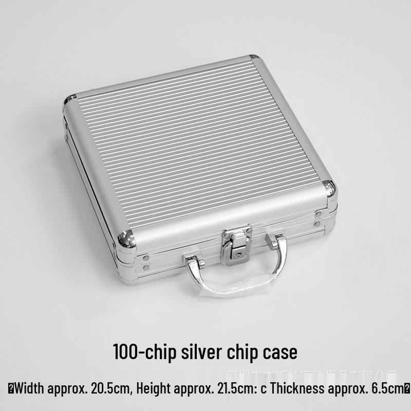 Black and Silver Aluminum Texas Hold em Chip Storage Case