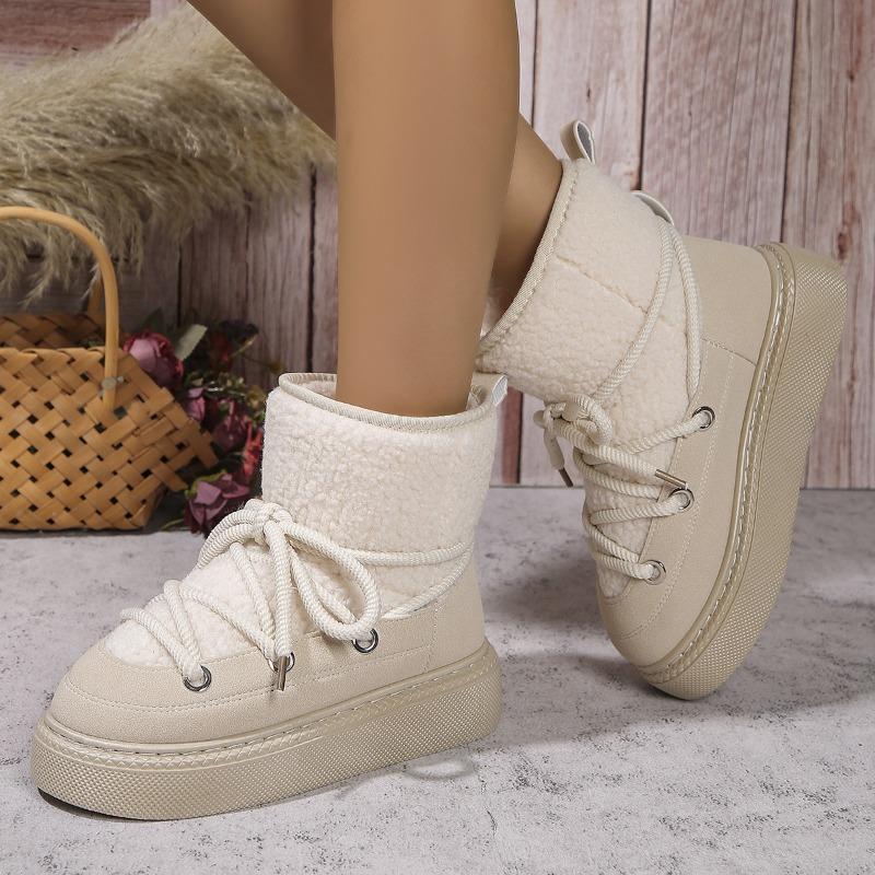Fashion 2025Winter New Women's Boots Fashion Thick Bottom Snow Boots High Top Cotton Shoes for Women Plush Warm Winter Boots Botas Mujer