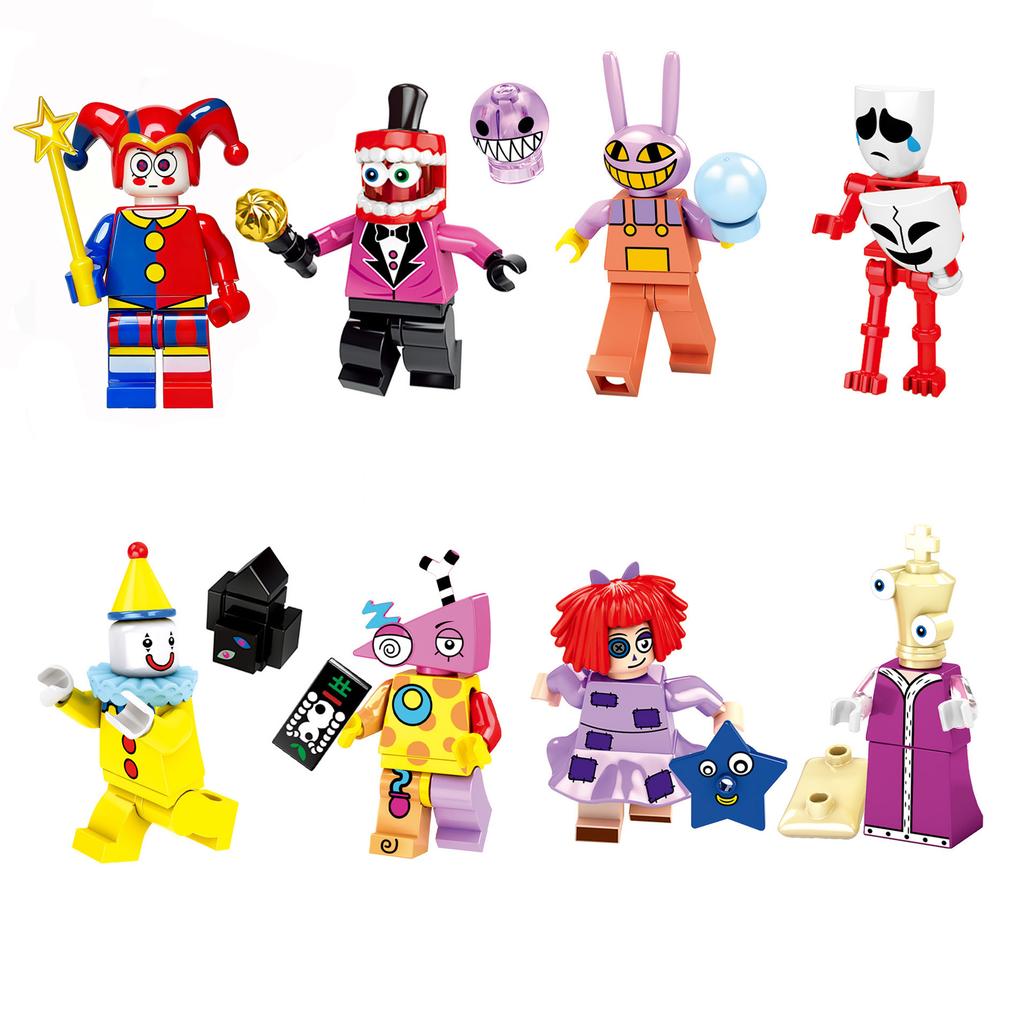 Building Block Cartoon Character Set Compatible Figures Toy Collection Includes Multiple Unique Designs for Creative Play and Display