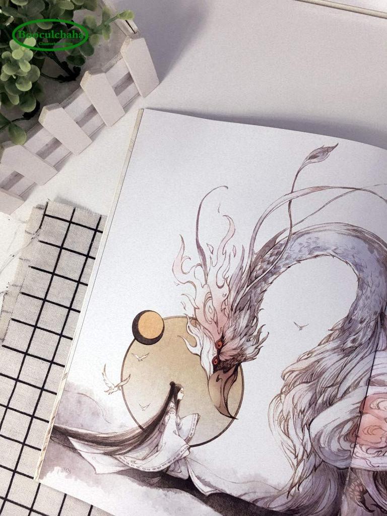 Chinese Aesthetic Ancient Style Line Drawing Book Colored Pencil Illustration Comic Path Sweep Flower 2-pack -