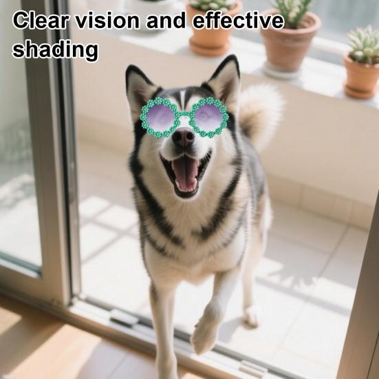 

Квіткові сонцезахисні окуляри для собак, косплей для домашніх тварин, круглі окуляри, літо, пляж, аксесуари для домашніх тварин для собак, котів, реквізит для фото, костюм для вечірки фіолетовий