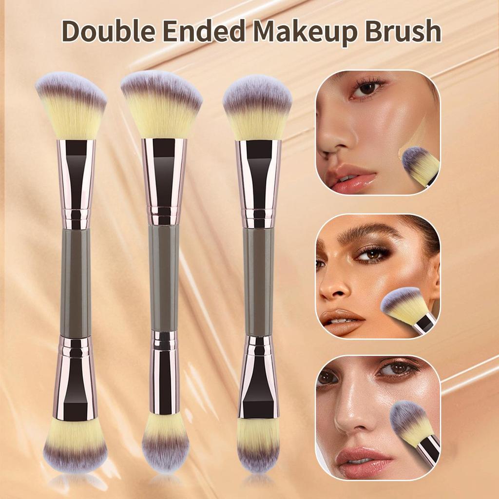 Make-up-Pinsel mit zwei Enden: Weicher Borsten Foundation-, Kontur-, Puder- & Flammenpinsel für multifunktionale Schönheitsanwendung