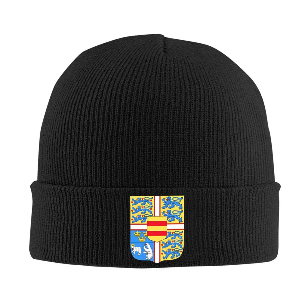 Kingdom of Denmark Coat of Arms Knit Hat Hip Hop Caps Adult Unisex Outdoor Beanie Hats Spring Custom Elastic Bonnet Hats