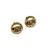 Retro Fashion Ol Spherical High Sense Business Commuter Stud Earrings Inlaid Zircon Light Luxury Earrings Women