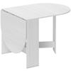 Tavolo da pranzo pieghevole, tavolo da cucina pieghevole ovale fino a 6 persone, per piccoli spazi, sala da pranzo, bianco