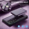 For Samsung Galaxy S22 Ultra 5G Case JEEHOOD J05 Leather Mobile Cover with Detachable Magnetic Card Bag