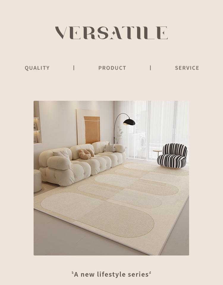 Covor de living crem cu bucle de catifea - impermeabil, decorațiuni dormitor și casă 2024