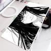 Black and White Anime Girl Table Mat Large Mouse Pad Office Keyboard Edge Locking Desk Mat Gaming Accessories Nonslip Mousepad