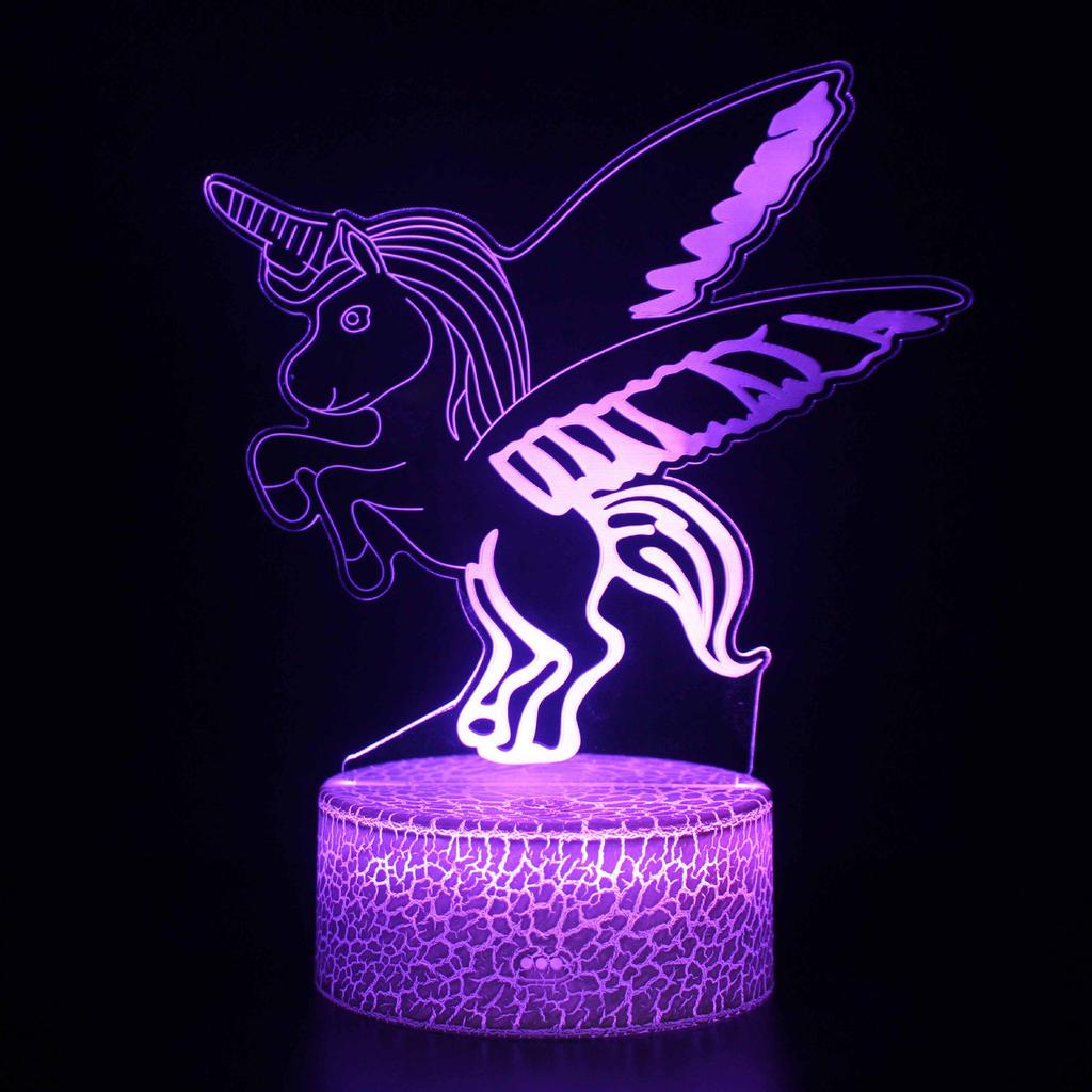 Acrylic Unicorn Night Light with Remote and Touch Control