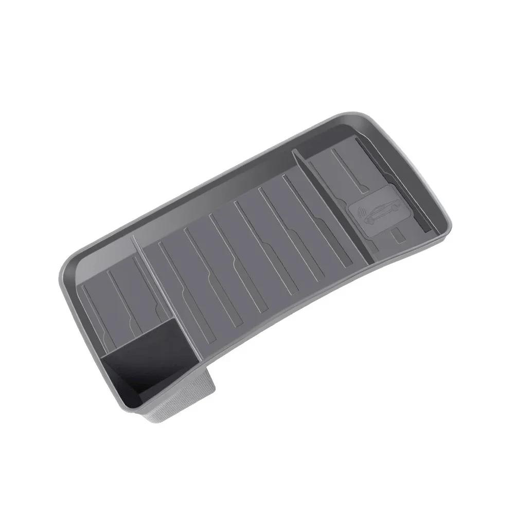 

Автомобильный удобный органайзер, нескользящая центральная консоль, экранная салфетка, скрытая коробка для хранения ETC, аксессуары для Tesla Model 3 Model Y серый