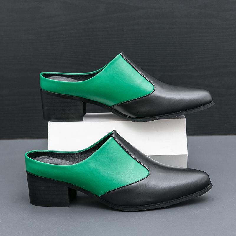 

Fashion Size 38-46 Fashionable Men Half Dragged Leather Shoes Men One Step Casual Breathable Comfortable Versatile Small Leather Shoes 38