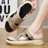 Fashion Men's Summer Fashion Sandals Thick Bottom Anti-slip Casual Beach Shoes Soft Leather Breathable Two-use Slippers
