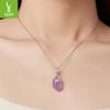 Energy Amethyst Pendant, Charm And Elegant Classical Temperament S925 Sterling Silver Beaded Accessories