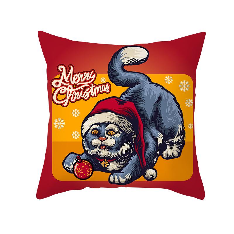 

Забавный мультяшный Санта-Клаус с животными, наволочка с принтом, скандинавский офисный чехол для дивана 40x40cm