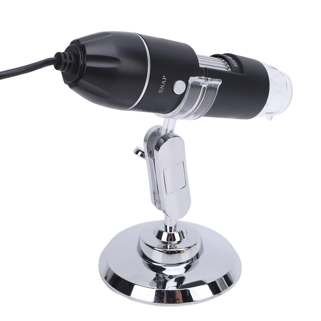 USB Microscope 1600X Portable Electron 3 In 1 Handheld Digital with 360 Rotate Stand 8 LED Lights