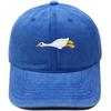 Cute lazy big white goose embroidered baseball cap washed retro dad hat men's and women's casual sunshade cap