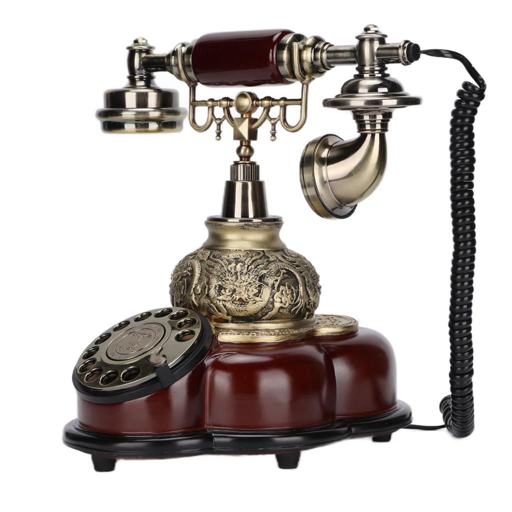 Vintage Telefon Imitation Holz Royal Antikes Festnetztelefon für Home Office Coffee Shop Dekoration