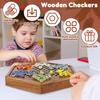 Chinese Checkers Wooden Chinese Checkers Game with Drawers and 72 Colorful Glass Balls Fun Wooden Board Game Strategy Family