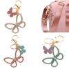 Delicate Butterfly Pendant Keychain Stylish Rhinestones Key Rings Colorful Key Chain Adornment for Fashion Lovers