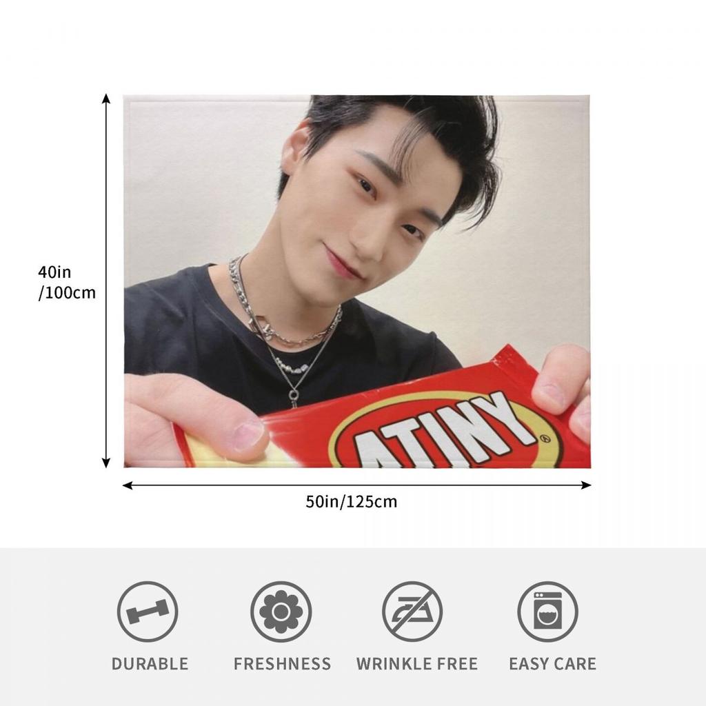 Ateez San Throw Blanket Plush Blankets For Baby Luxury Thicken Stuffeds Soft Decorative Sofas Blankets