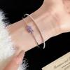 Zircon Round Open Bangle - High-End Light Luxury Women's Jewelry