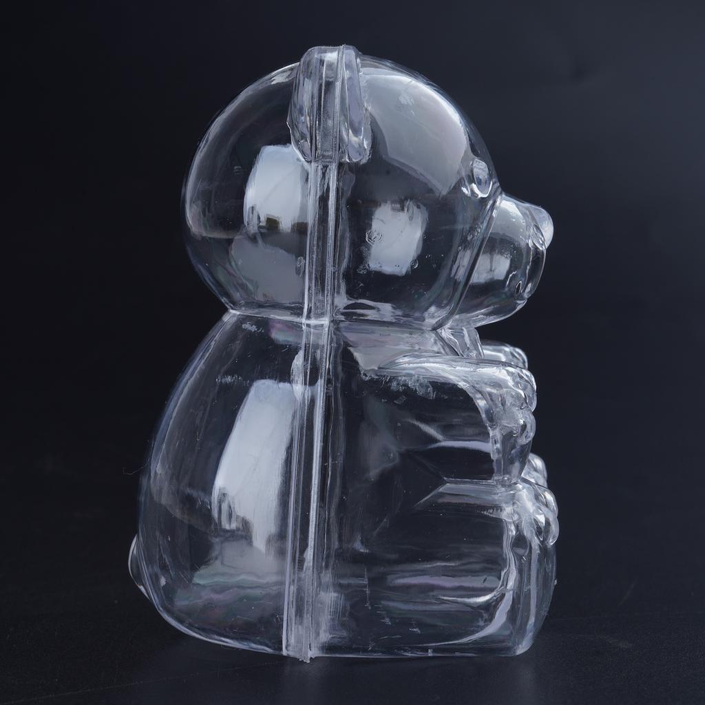 Sett med 12 bjørneformede godteribeholdere klare plastoppbevaringsbokser for godteri med lokk gjennomsiktig smykkeemballasjeetui