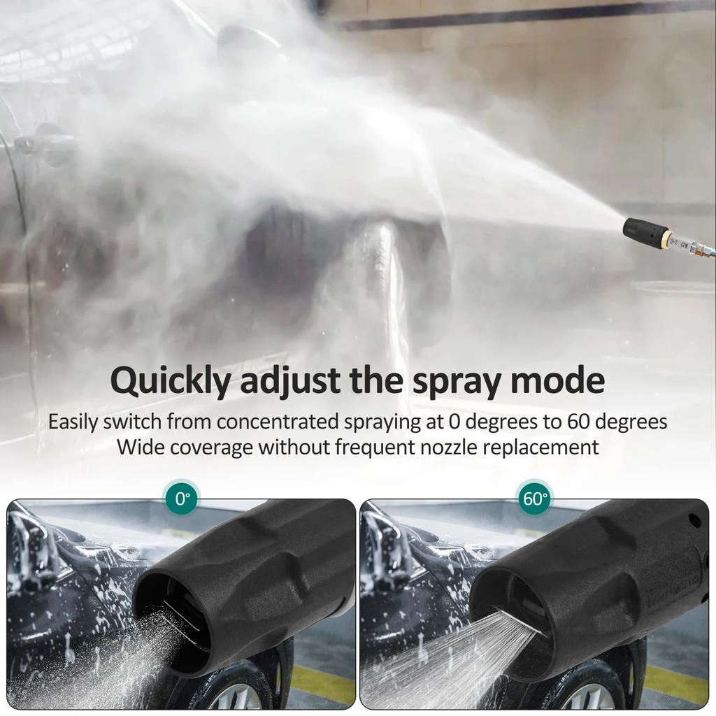 3-7 GPM Pressure Twist Nozzle Adjustable Downstream Soft Wash Nozzle Used In Conjunction With Water Gun Efficient Cleaning Tool