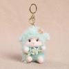 Plush Seated Sheep Keychain Pendant with Metal Ring for Backpack Keys, Soft Cute Lamb Keychain, Stuffed Animal Bag Charms