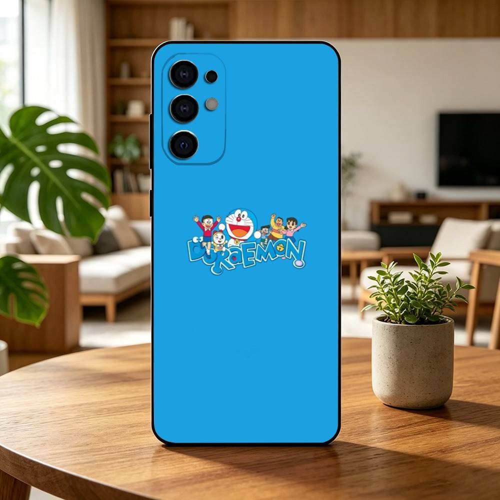 Cute Cartoon Z-Doraemon Shockproof  Phone Case For Samsung S25,S24,S21,S22,S23,S30,Ultra,S20,Plus,Fe,Soft Silicone Black Cover