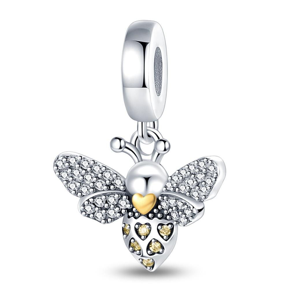 2026 Bee Series Daisies Honeycomb Charm Charm Beads DIY Jewelry Bracelet Accessories 925 Silver