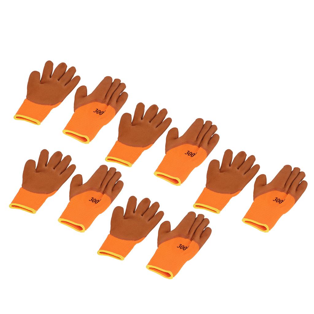 5 Pairs Winter Work Gloves Wear Resistance Nylon Warm Gloves Thickened Thermal Gloves for Cold Weather