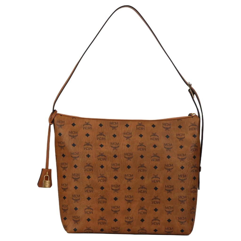 MCM Aren Visetos Hobo Bag Cognac MWHESTA02CO001