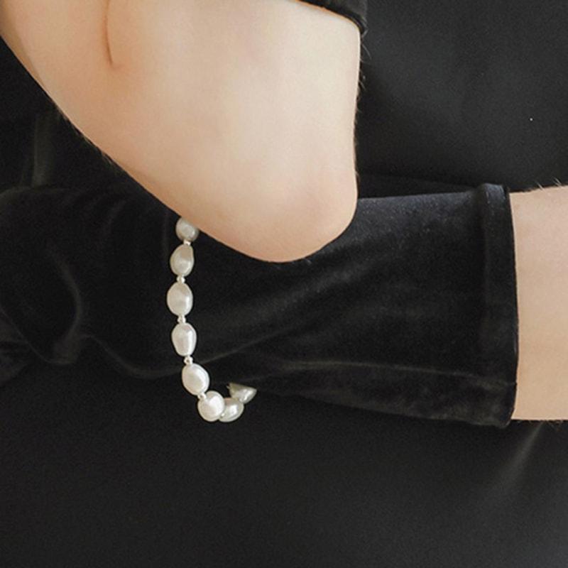 

J.Lauren Baroque freshwater pearl silver ball bracelet B0942 single type