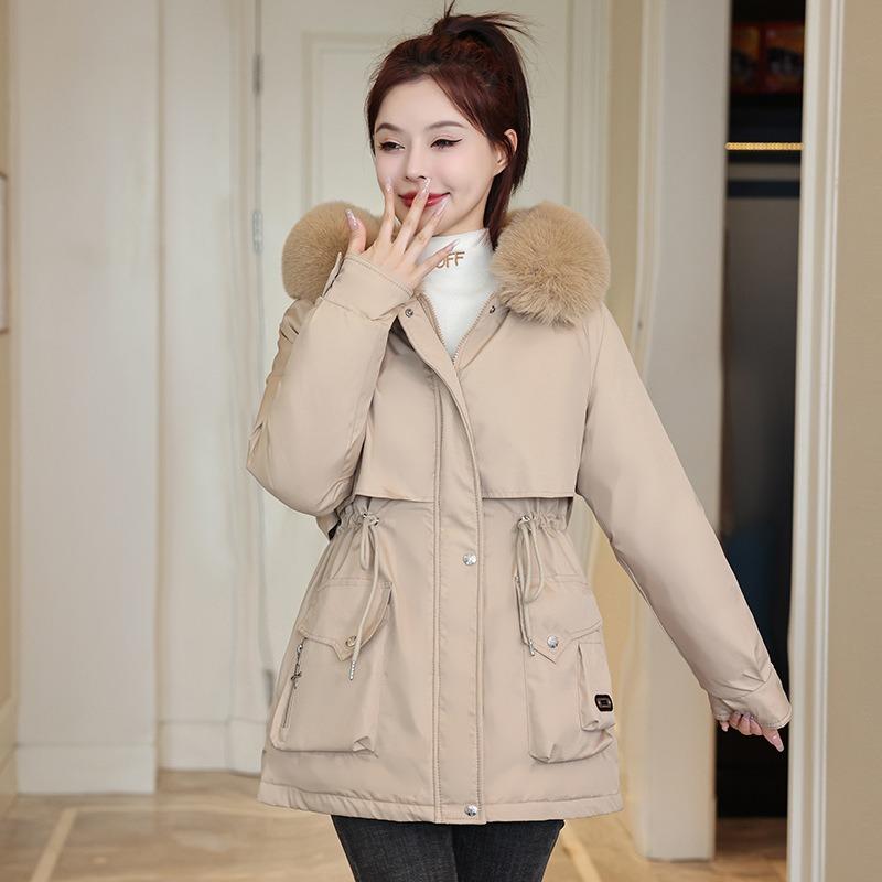 Padded-padded women's pie overcomes the new women's clothing hooded thickened warm waist down padded clothes women's padded jacket