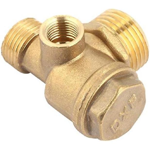 

Thread 3-Way Air Compressor Valve Male Threaded Non-Return Check Valve Spare Parts Tube Connector Tool 3 Port Brass