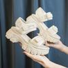 Daddy Sandals Thick-soled Spring and Summer New Thick-heeled Mid-heeled Muffin Soft-soled Sports Beach Shoes