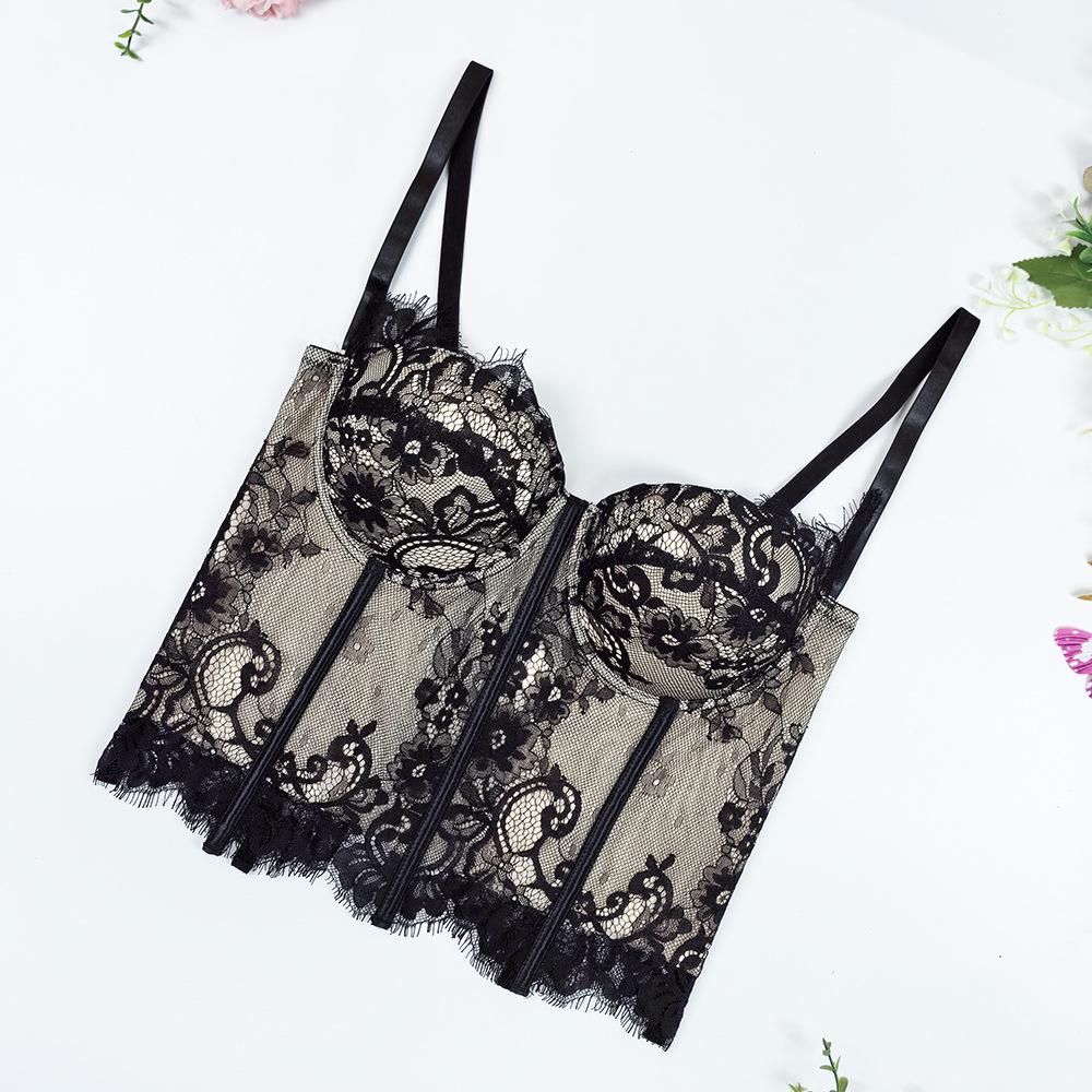 Cross-Border Bestseller: Sexy Lace Strapless Bustier with Cut-Out Design