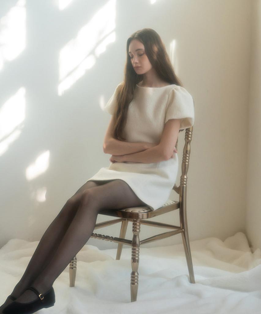 Aejeuipeu Celine Puff Dress (Ivory)