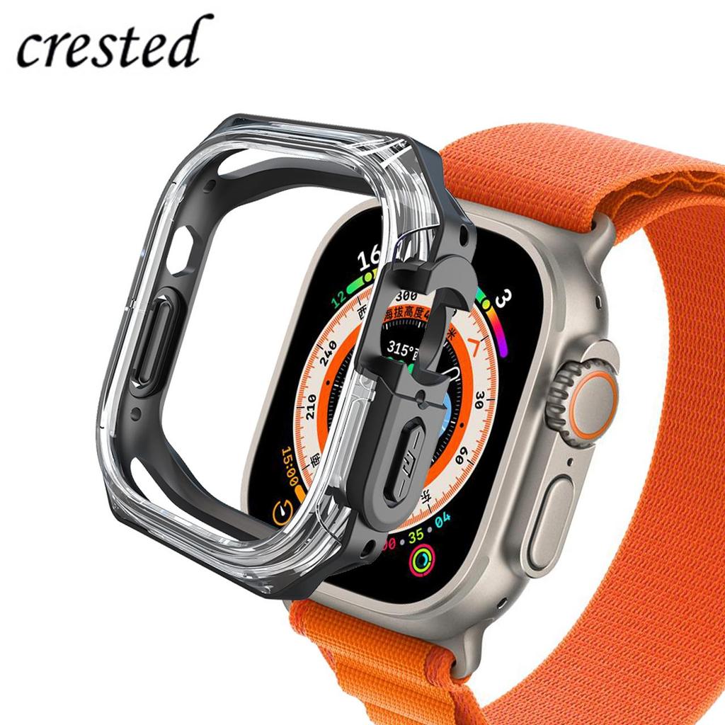 Cover for Apple Watch Case ultra 49mm 44mm 40mm 45mm 41mm accessories Screen protector TPU+PC Bumper iWatch series 9 8 7 SE 6 5