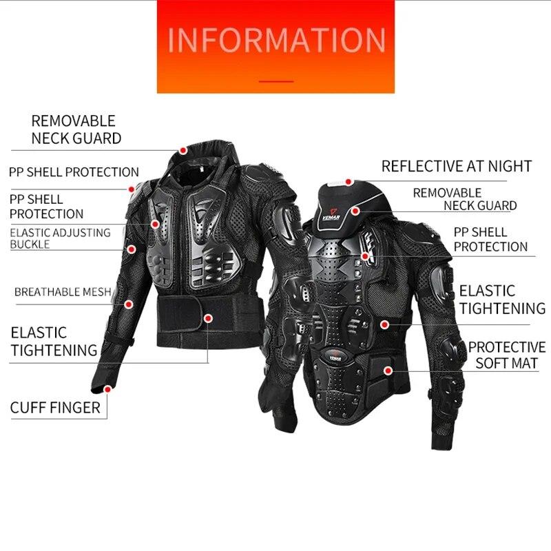 Chaqueta de moto para hombre y mujer, armadura de cuerpo completo, Motocross, carreras, Moto